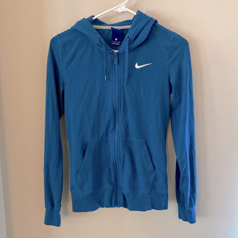 Blue Nike full zip women’s hoodie size small